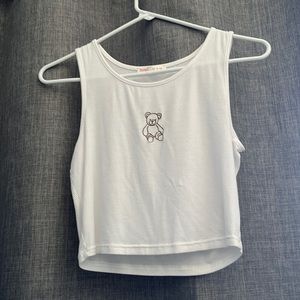 Embroidered bear tank top